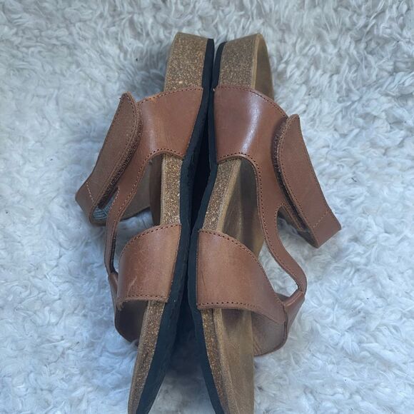 Vionic  Pamplona leather Tan  straps Ortho heel slide sandals  SZ8.5 - Picture 7 of 10